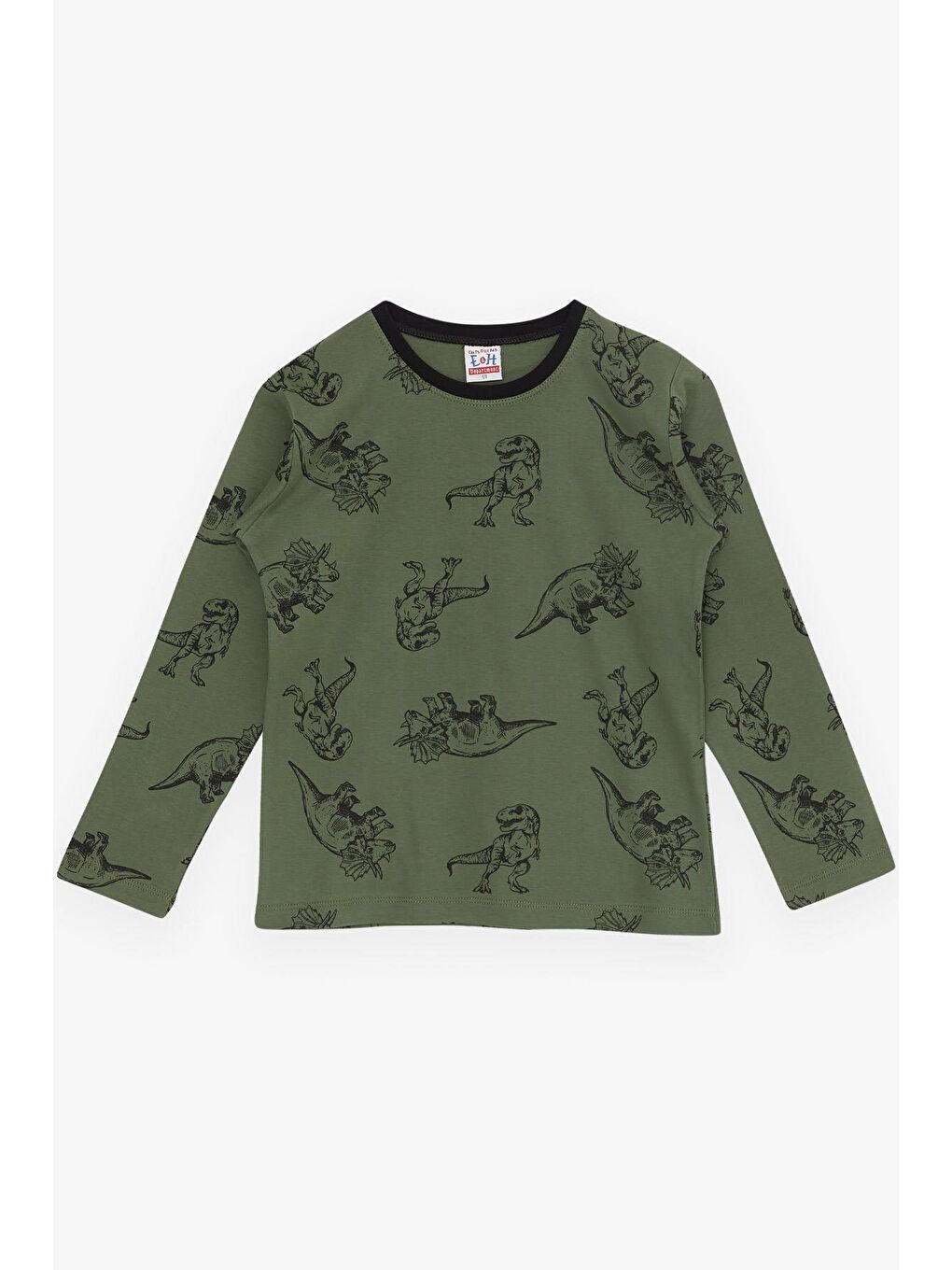 Erkek Çocuk Pijama Takımı Dinozor Desenli Haki Yeşil (4 Yaş)-2
