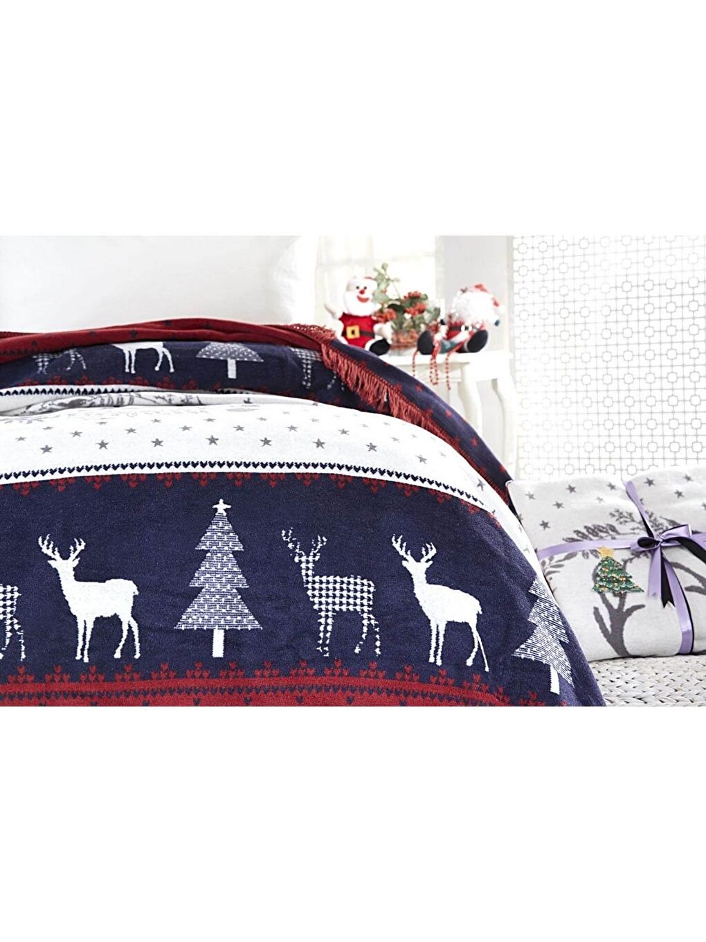 Beyaz Tek Kişilik Pamuklu Battaniye Bonheur-2