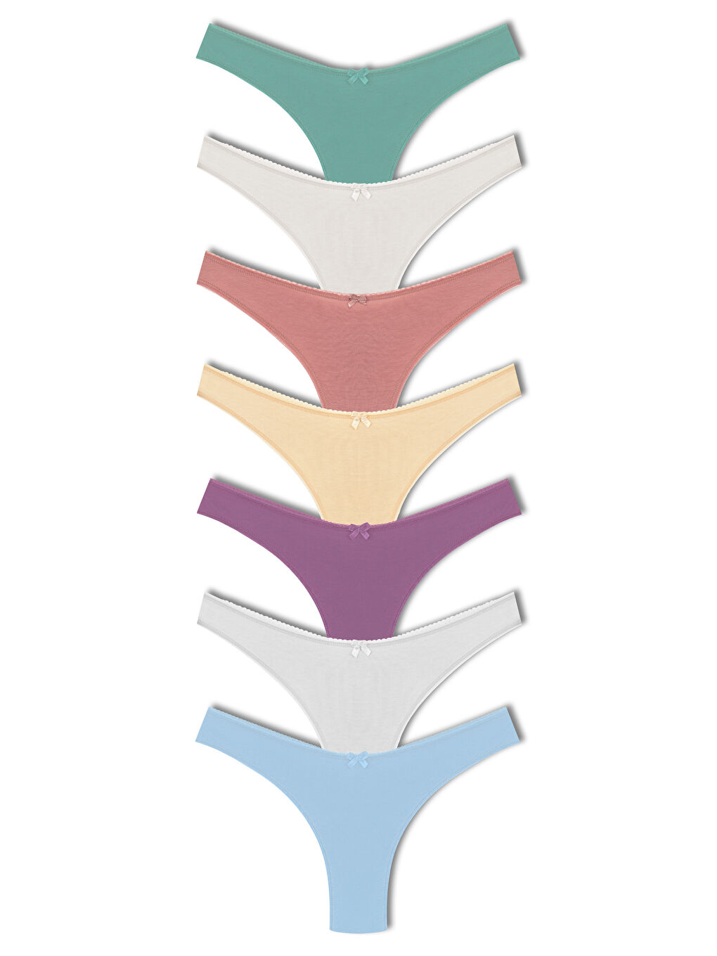 Karışık Pamuklu Yüksek Bel Brazil Kadın Külot 7'li