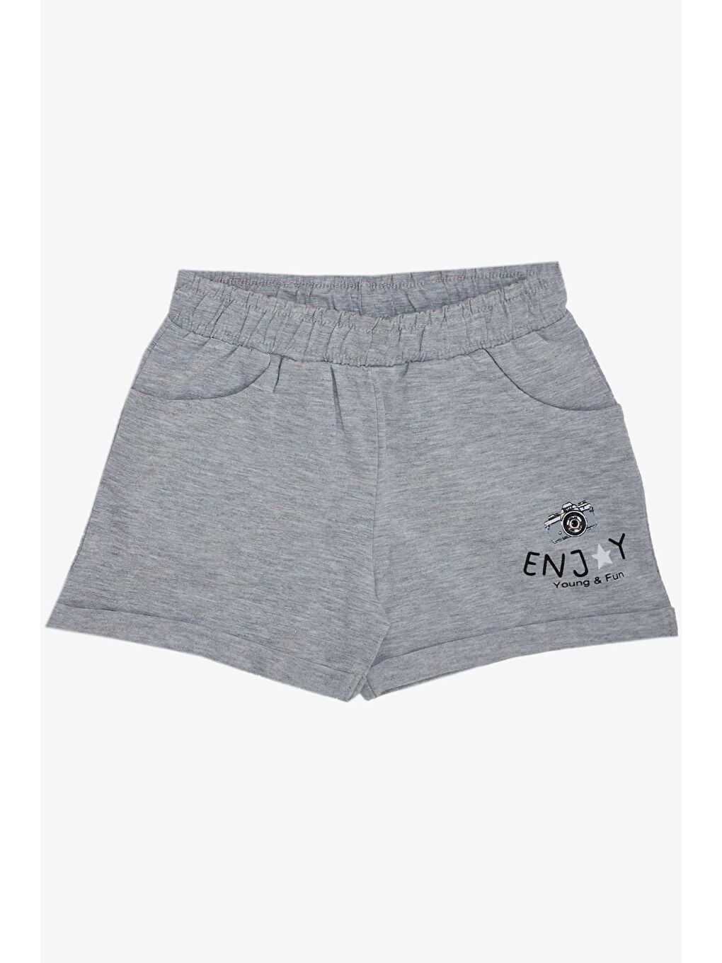 Pembe Kız Çocuk Şortlu Takım Eğlence Zamanı Somon (3-8 Yaş)-3