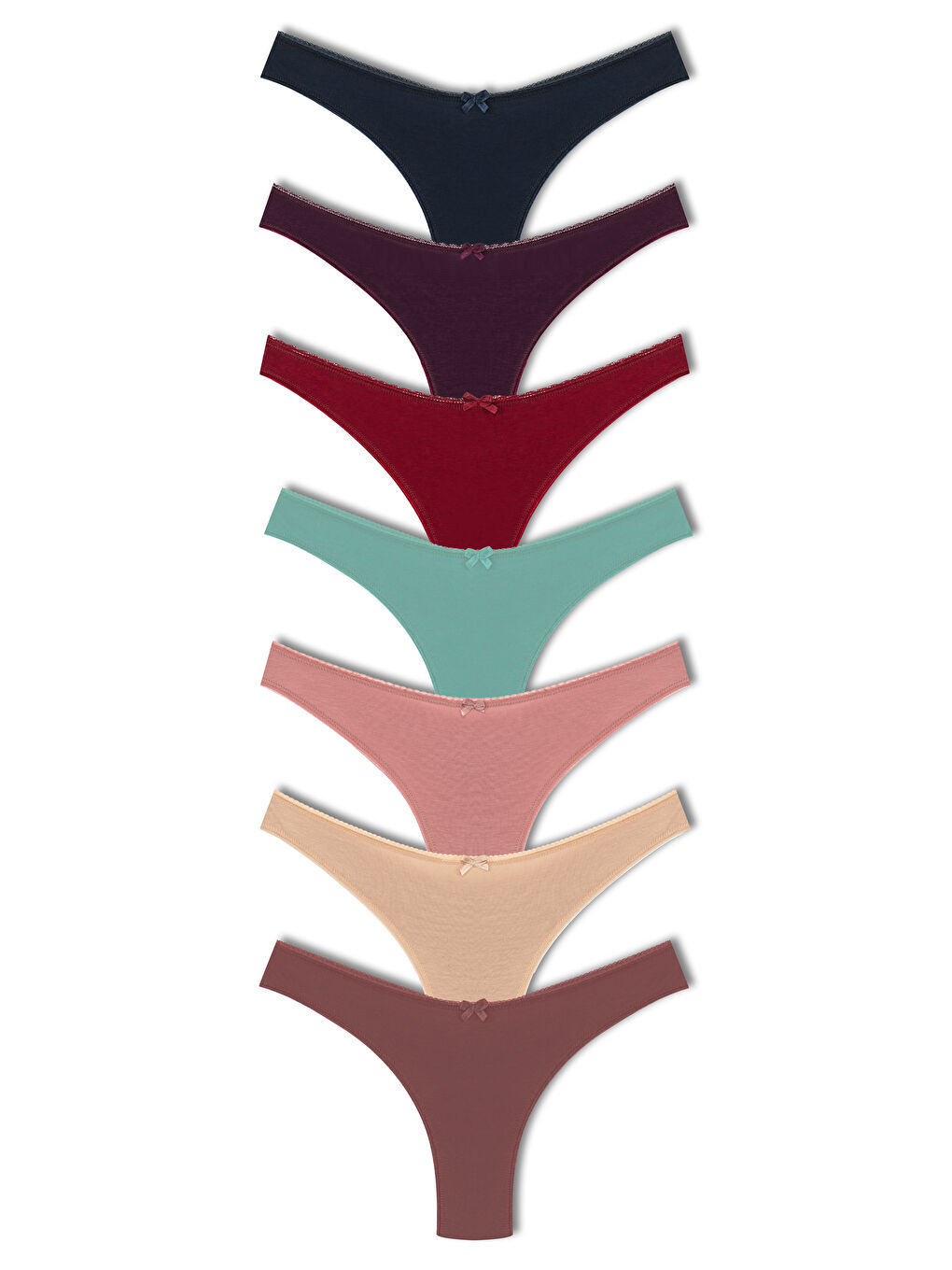 Lacivert Pamuklu Yüksek Bel Brazil Kadın Külot 7'li