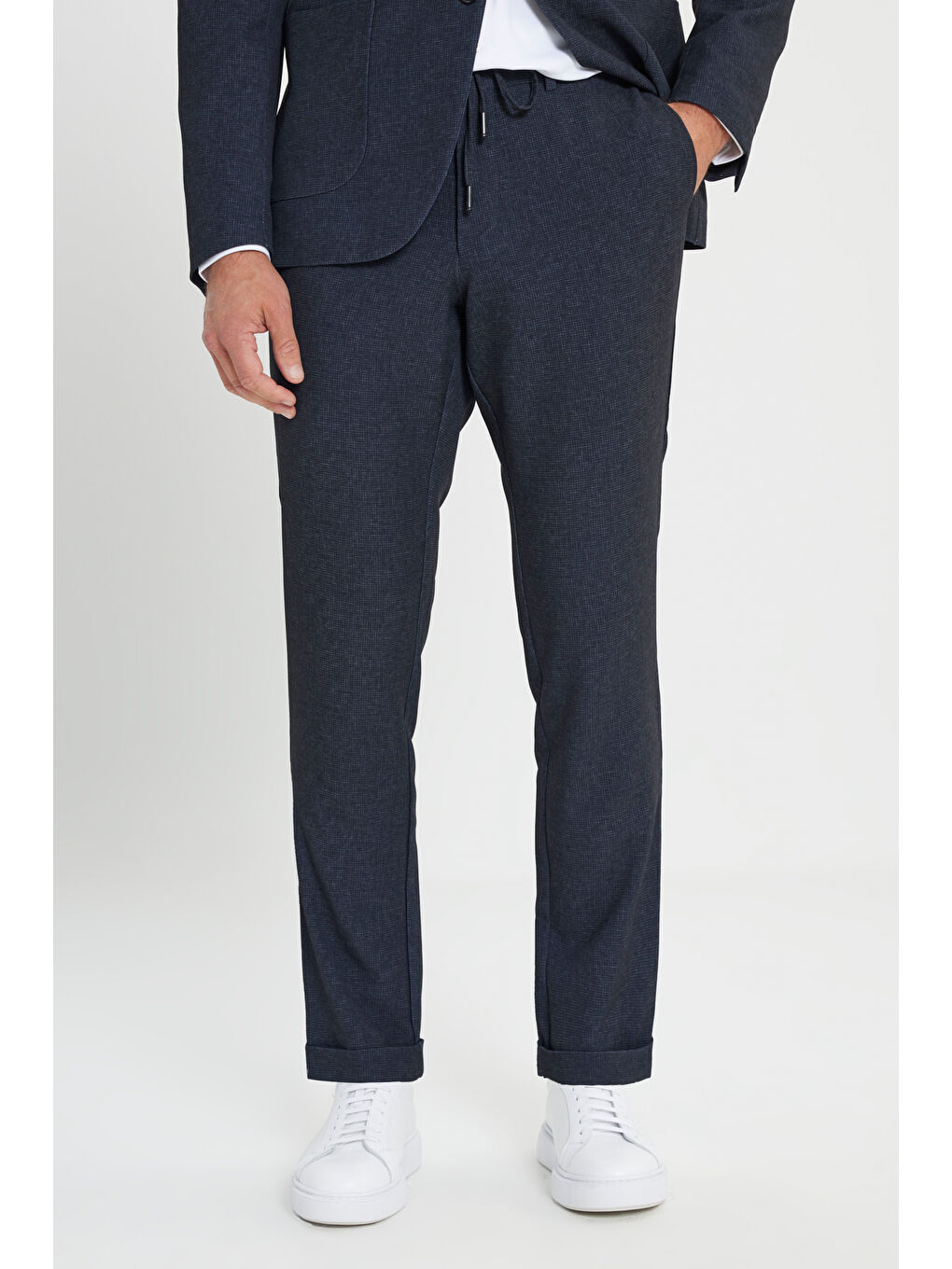 Erkek Antrasit Slim Fit Dar Kesim Mono Yaka Çizgili Takım Elbise-3