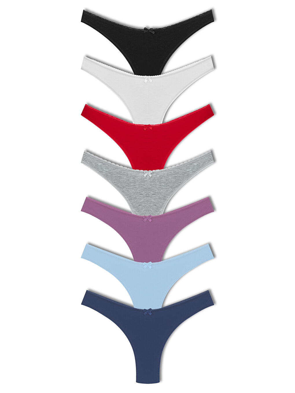 Siyah Pamuklu Yüksek Bel Brazil Kadın Külot 7'li