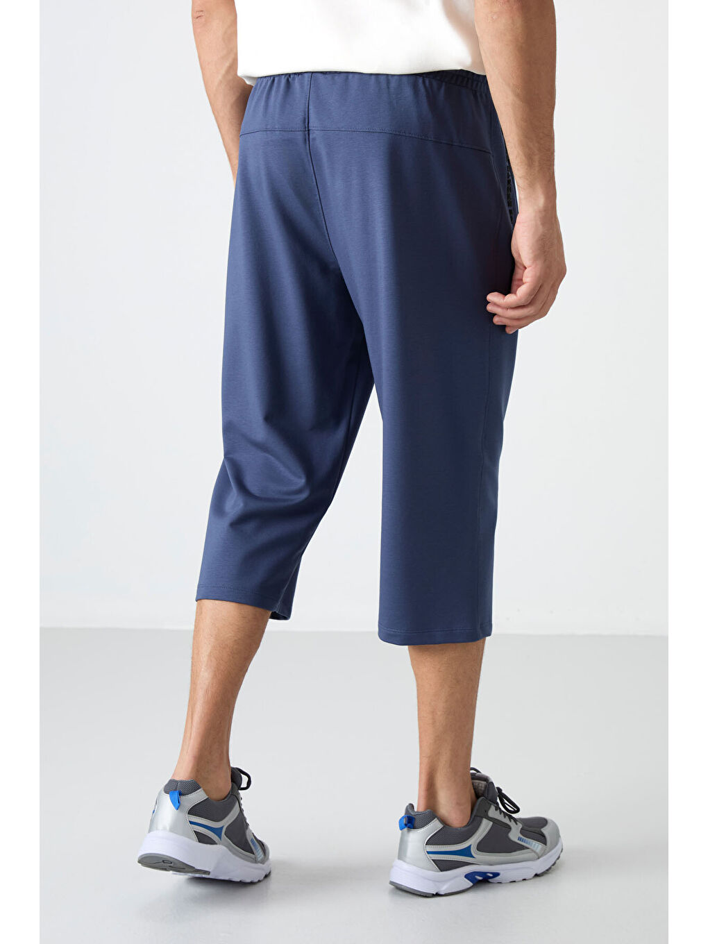 Petrol Fermuar Cepli Standart Kalıp Klasik Paça Erkek Kapri - 83091-8