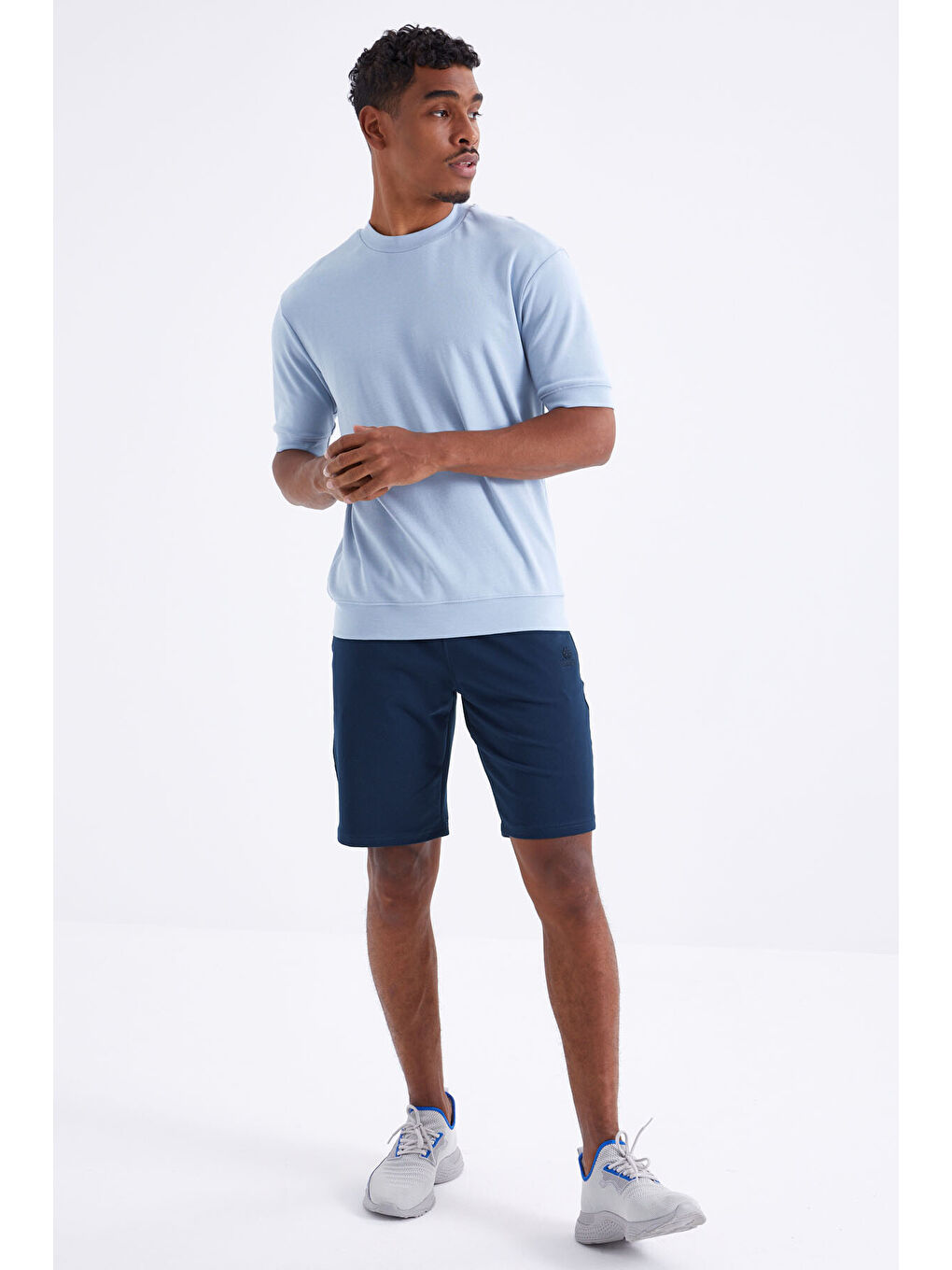 İndigo Bağcıklı Standart Kalıp Basic Erkek Şort - 81212-2