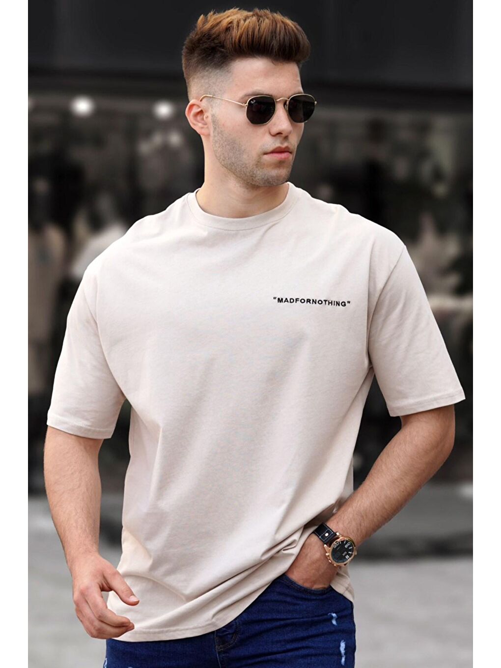 Bej Erkek Tişört 5273