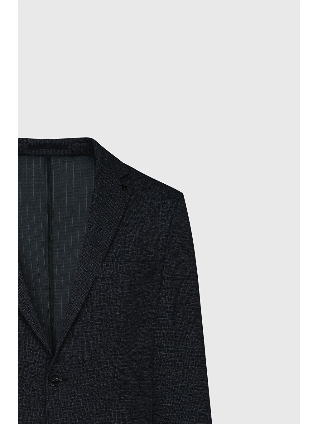 Erkek Antrasit Slim Fit Dar Kesim Mono Yaka Çizgili Takım Elbise-11