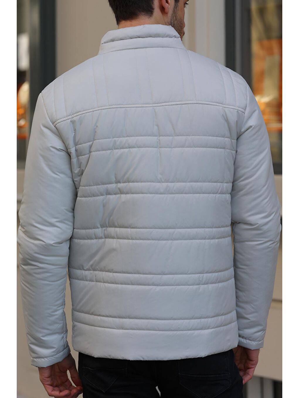 Bej Erkek Içi Astarlı  Dik Yaka Mont DKM-100-3