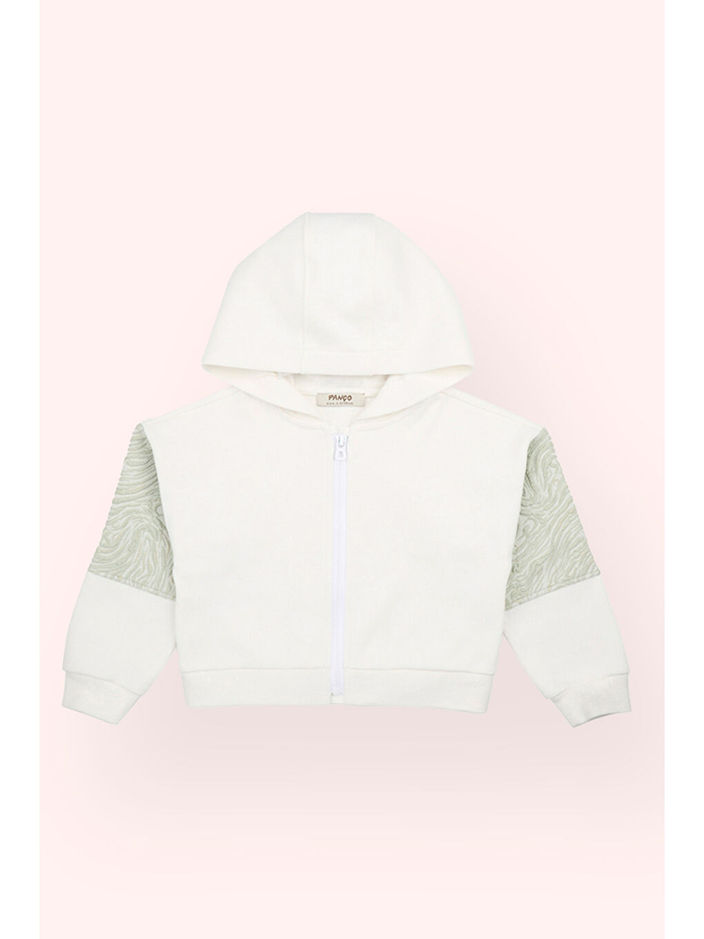 Kız Bebek Fermuarlı Ekru Sweatshirt