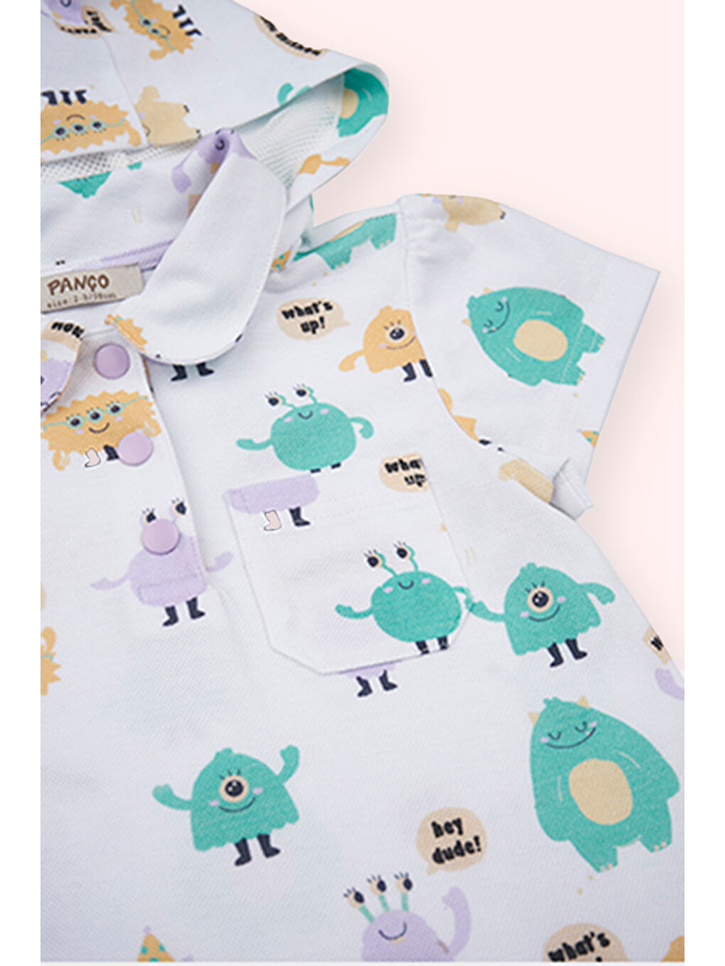 Kız Bebek Desenli Kapüşonu Çıkarılabilir Örme Beyaz Elbise-2