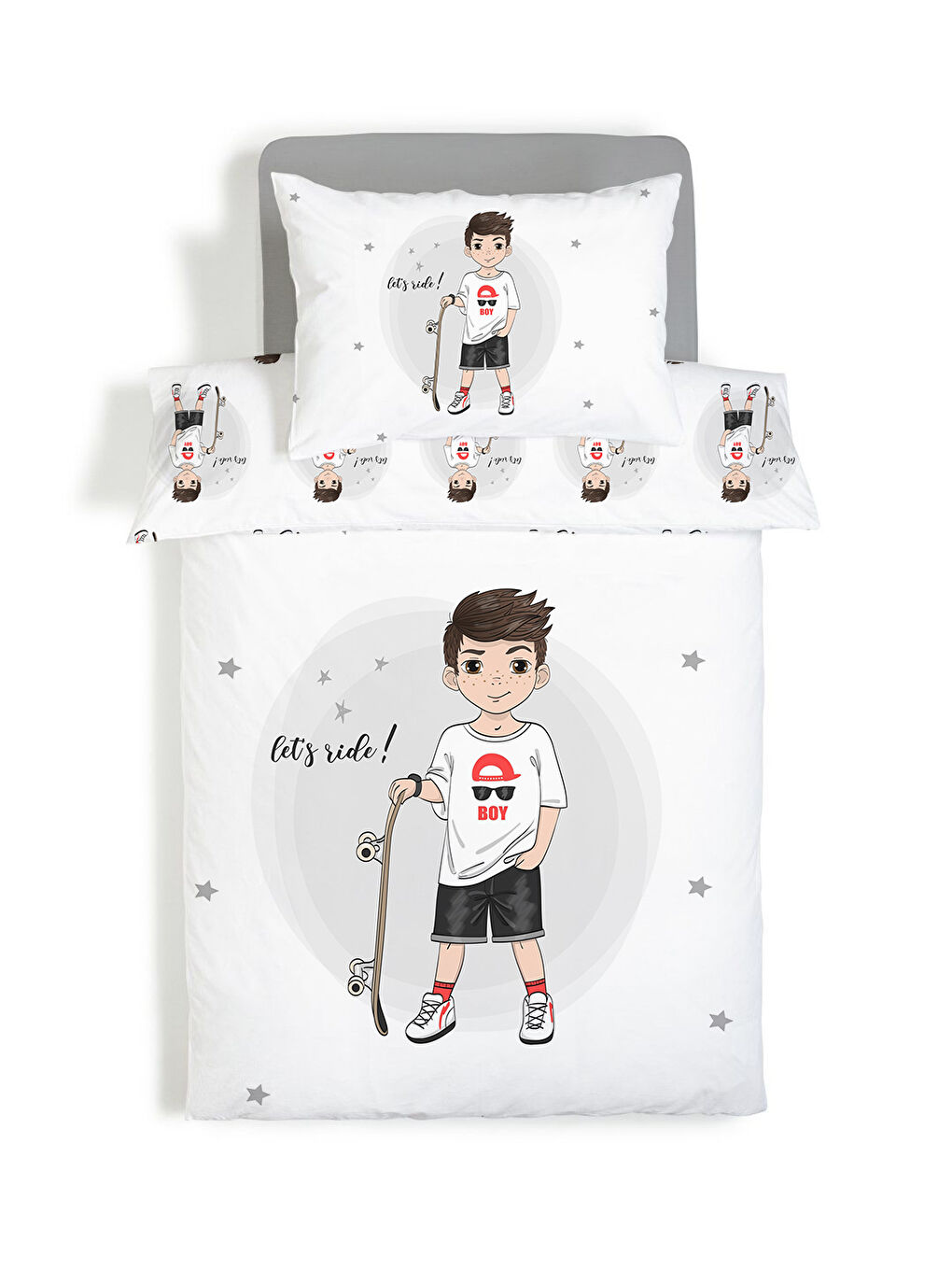 Karışık Kaykaycı Genç Desenli Nevresim Takımı-1