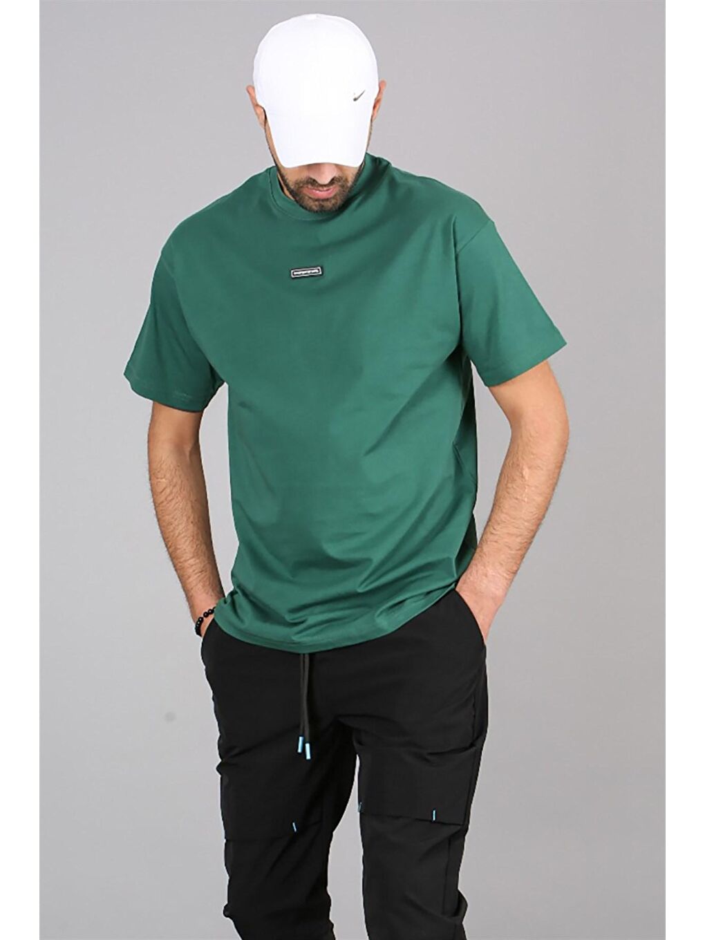 Haki Madmext Erkek haki Sırt Detaylı Tişört 5365-2