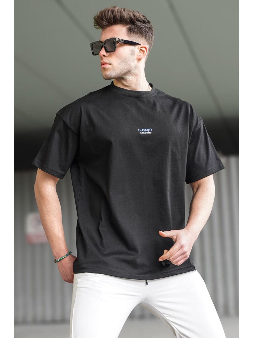 Madmext Erkek Siyah Tişört 5827-1