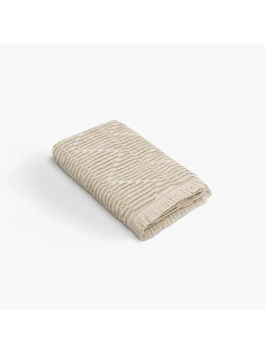 Anisa El Yüz Havlusu %100 Pamuk Penye Jakarlı Bej 50x90 Cm