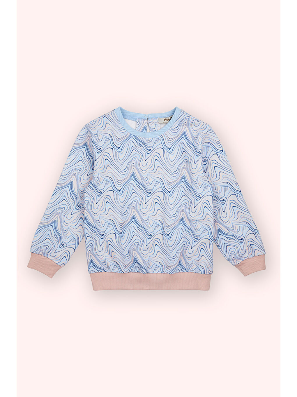 Kız Bebek Baskılı Mavi Sweatshirt