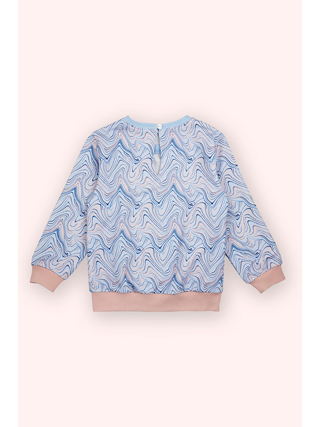 Kız Bebek Baskılı Mavi Sweatshirt-2