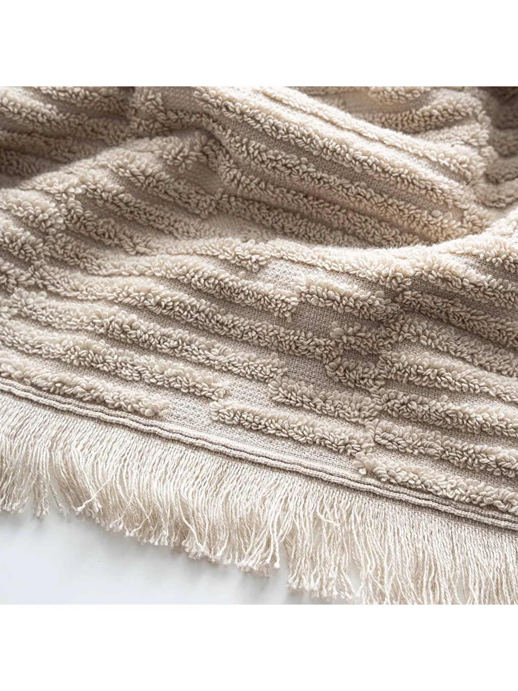Anisa El Havlusu %100 Pamuk Penye Jakarlı Bej 30x50 Cm-1