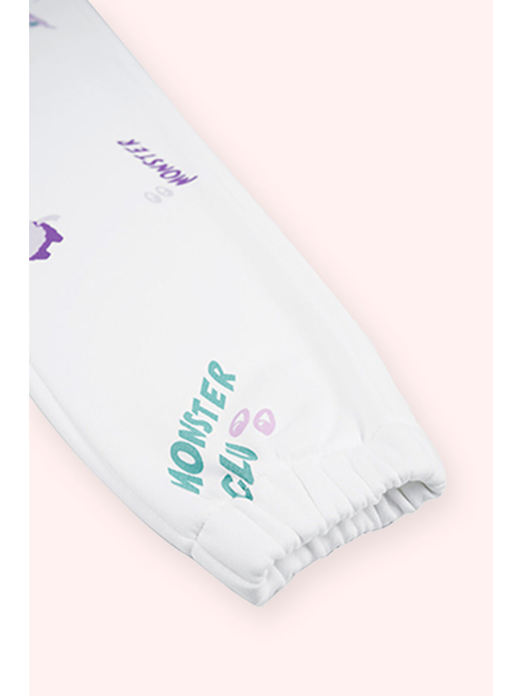 Kız Çocuk Beyaz Desenli 2'li Eşofman Takım-2