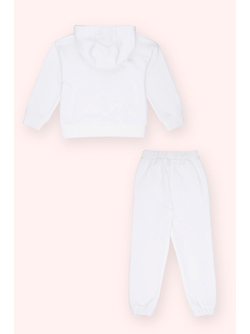 Kız Çocuk Beyaz Desenli 2'li Eşofman Takım-4