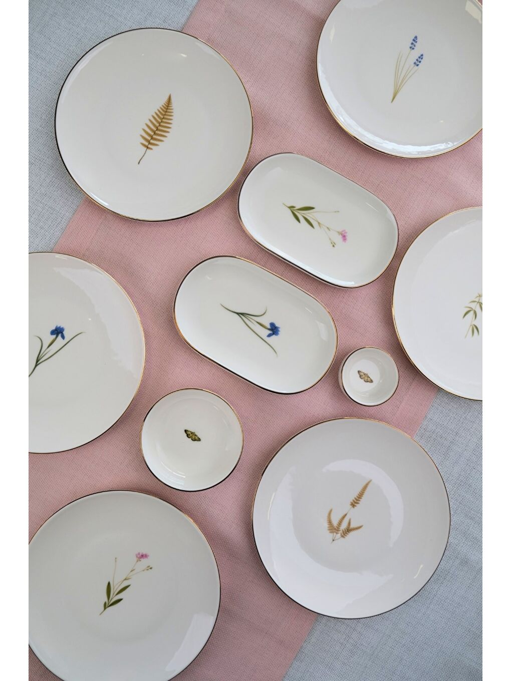 Beyaz Porselen Natura Karma Altın Yaldız Kahvaltı Takımı 6 Kişilik 14 Parça-1