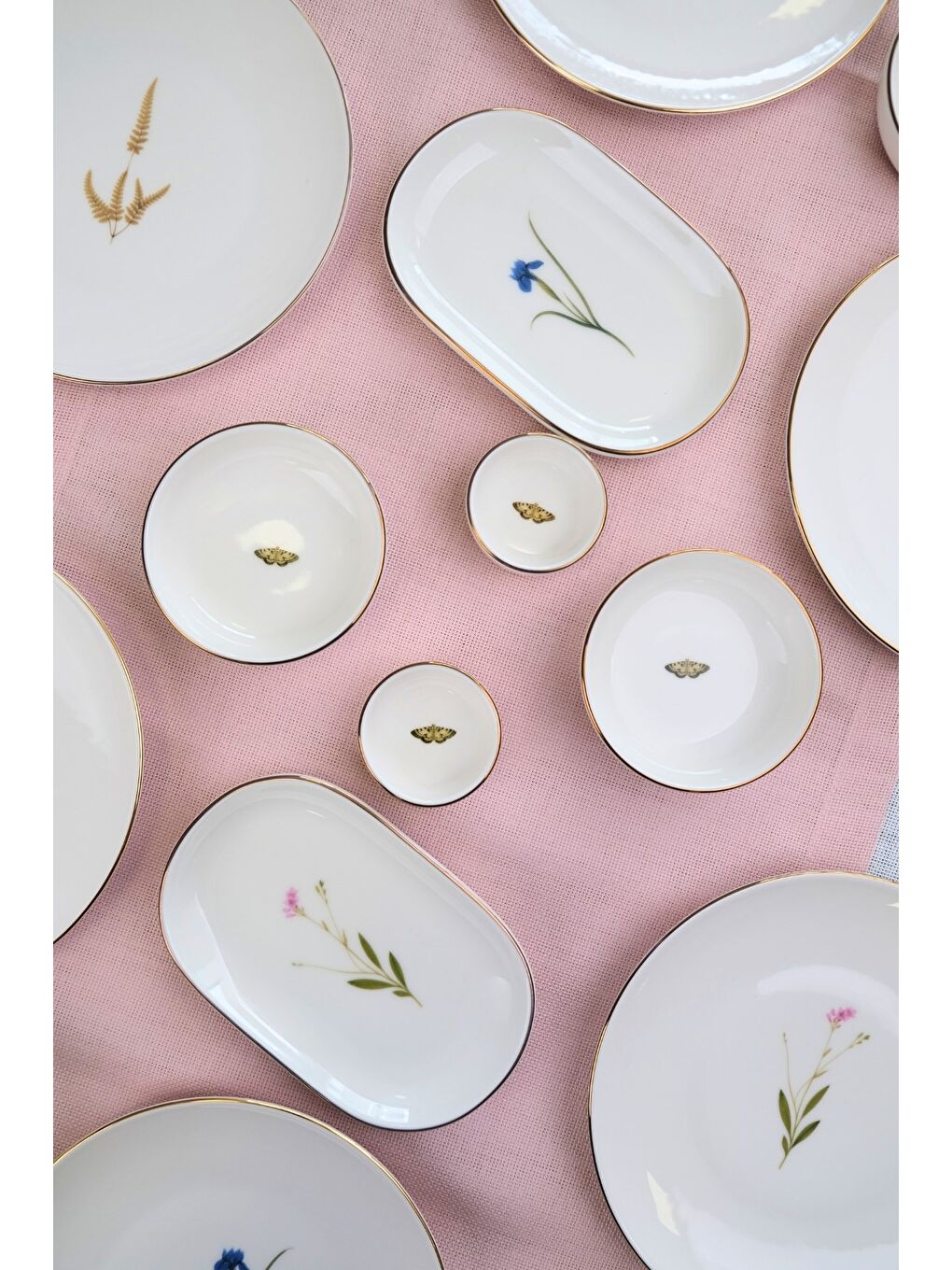 Beyaz Porselen Natura Karma Altın Yaldız Kahvaltı Takımı 6 Kişilik 14 Parça-2