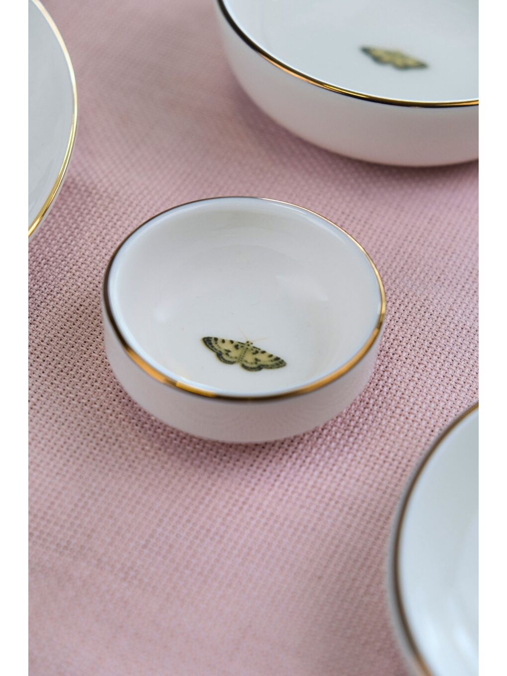 Beyaz Porselen Natura Karma Altın Yaldız Kahvaltı Takımı 6 Kişilik 14 Parça-5