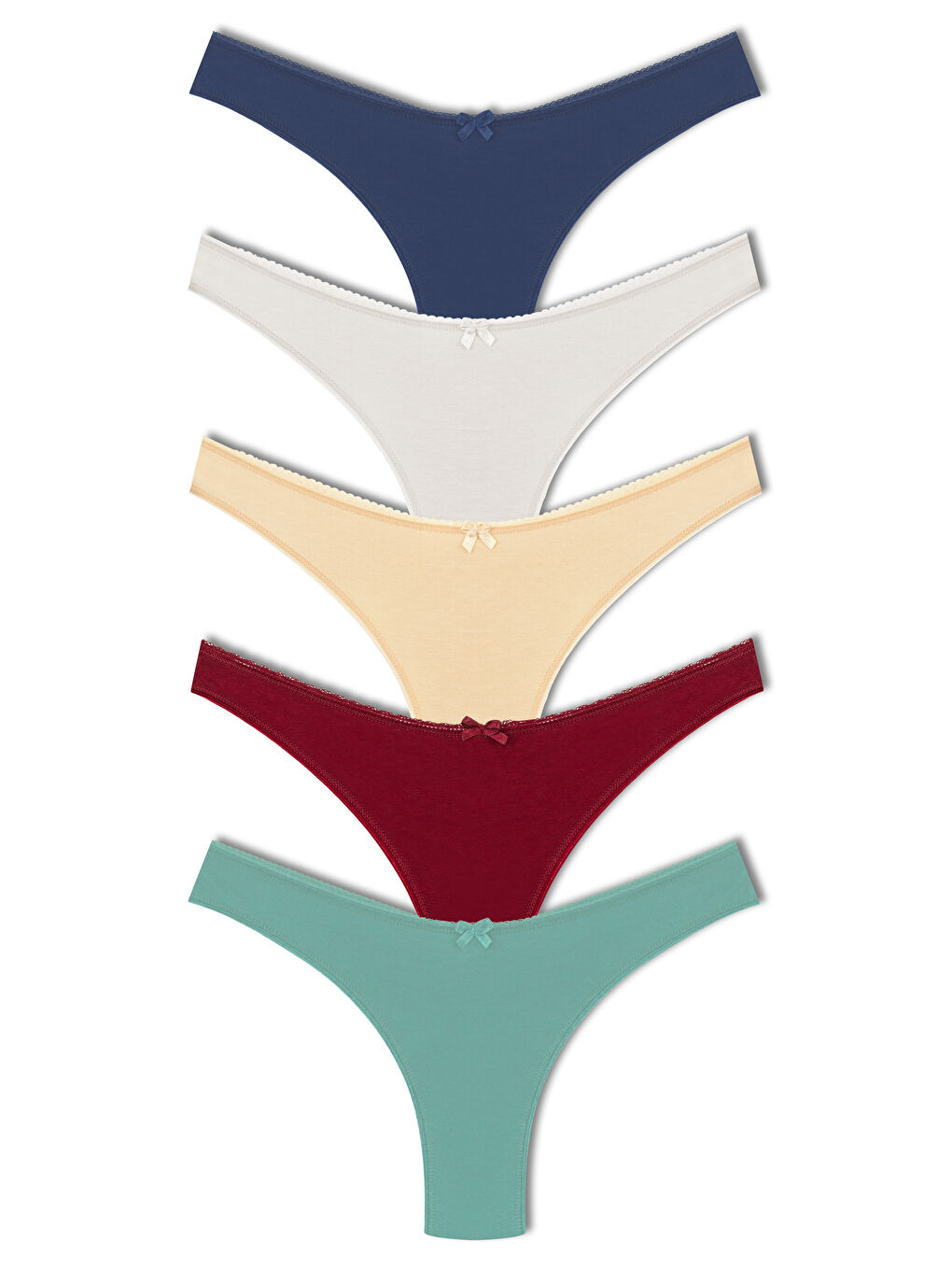 Karışık Pamuklu Yüksek Bel Brazil Kadın Külot 5'li