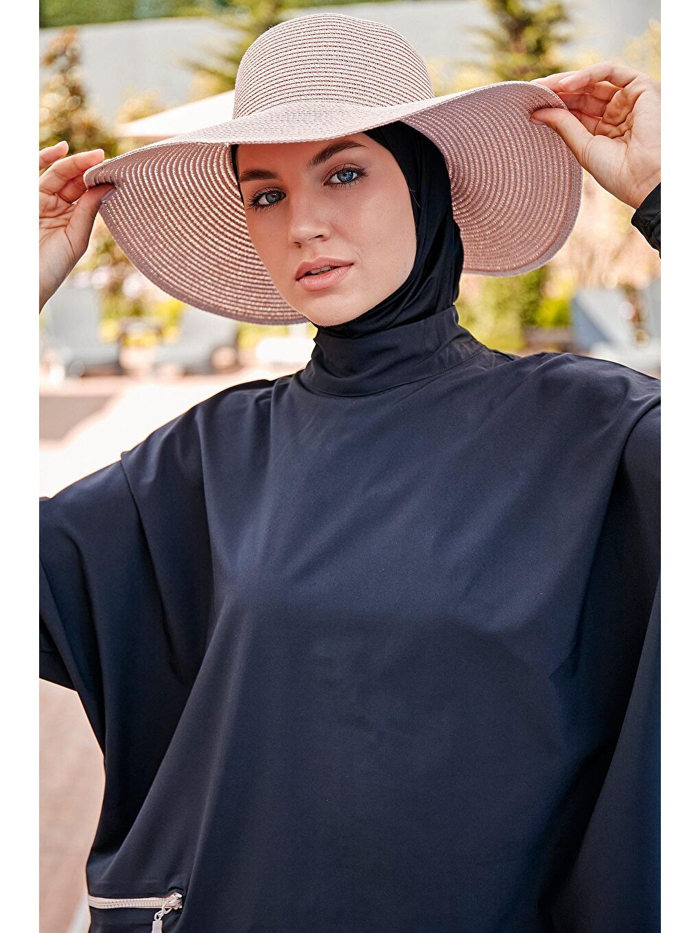 Bej Geniş Hasır Şapka 14232