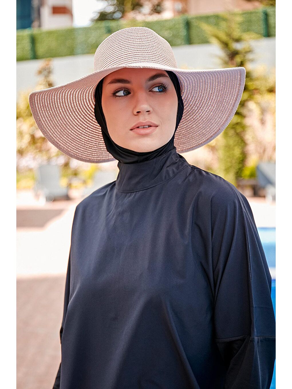 Bej Geniş Hasır Şapka 14232-3