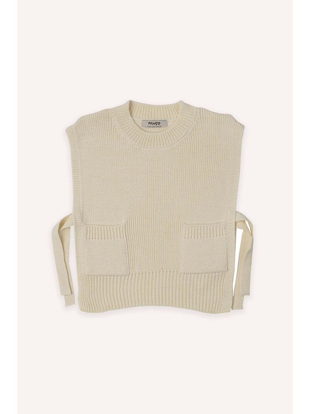 Kız Çocuk Yandan Bağlamalı Ekru Triko