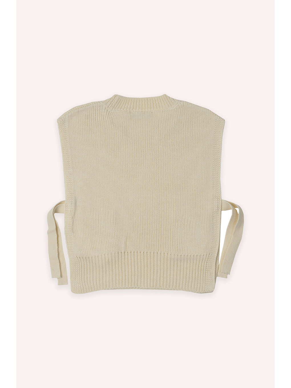 Kız Çocuk Yandan Bağlamalı Ekru Triko-1