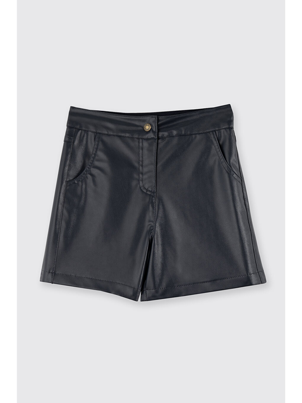 Kız Çocuk Deri Lacivert Şort-2