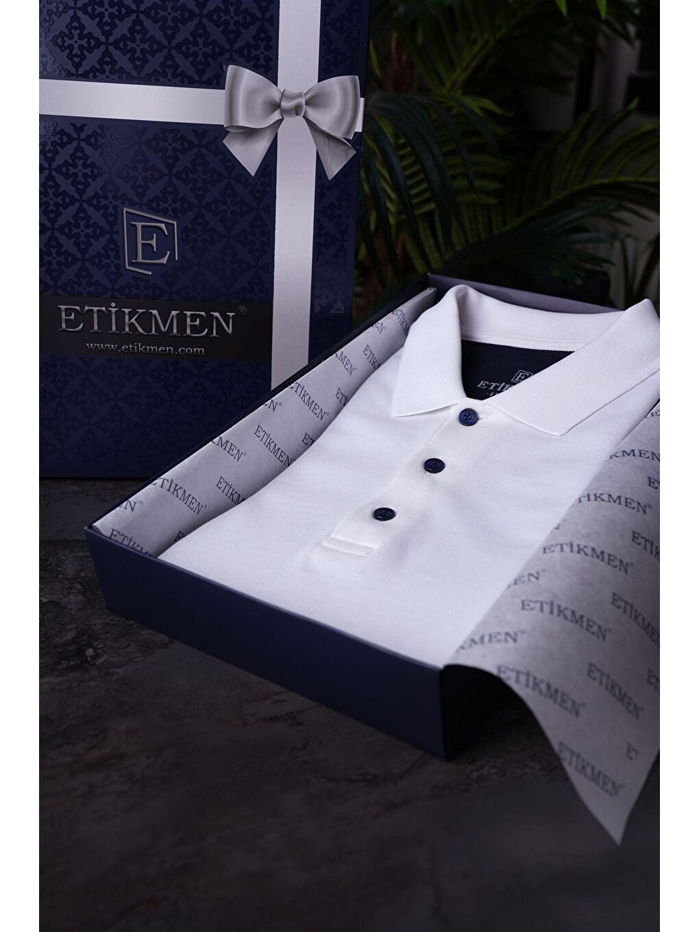 Lacivert Beyaz Çift Renkli Erkek Polo Yaka %100 Pamuk Tişört-6