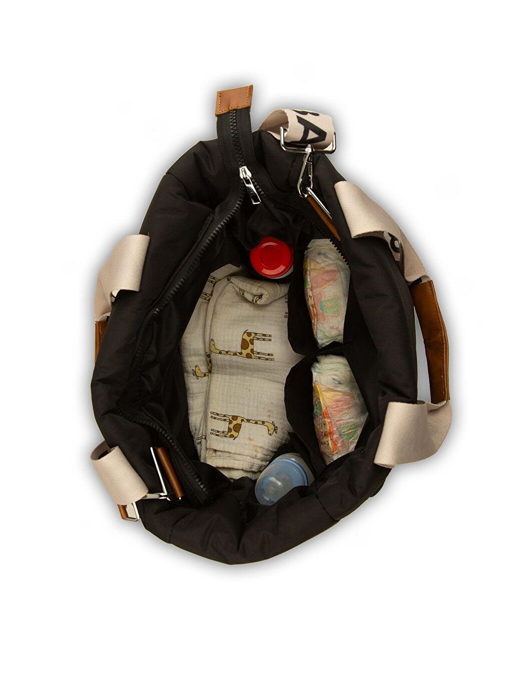 Bagmori Siyah Baby Bag Kolonlu Şişme Anne Bebek Çantası - 3