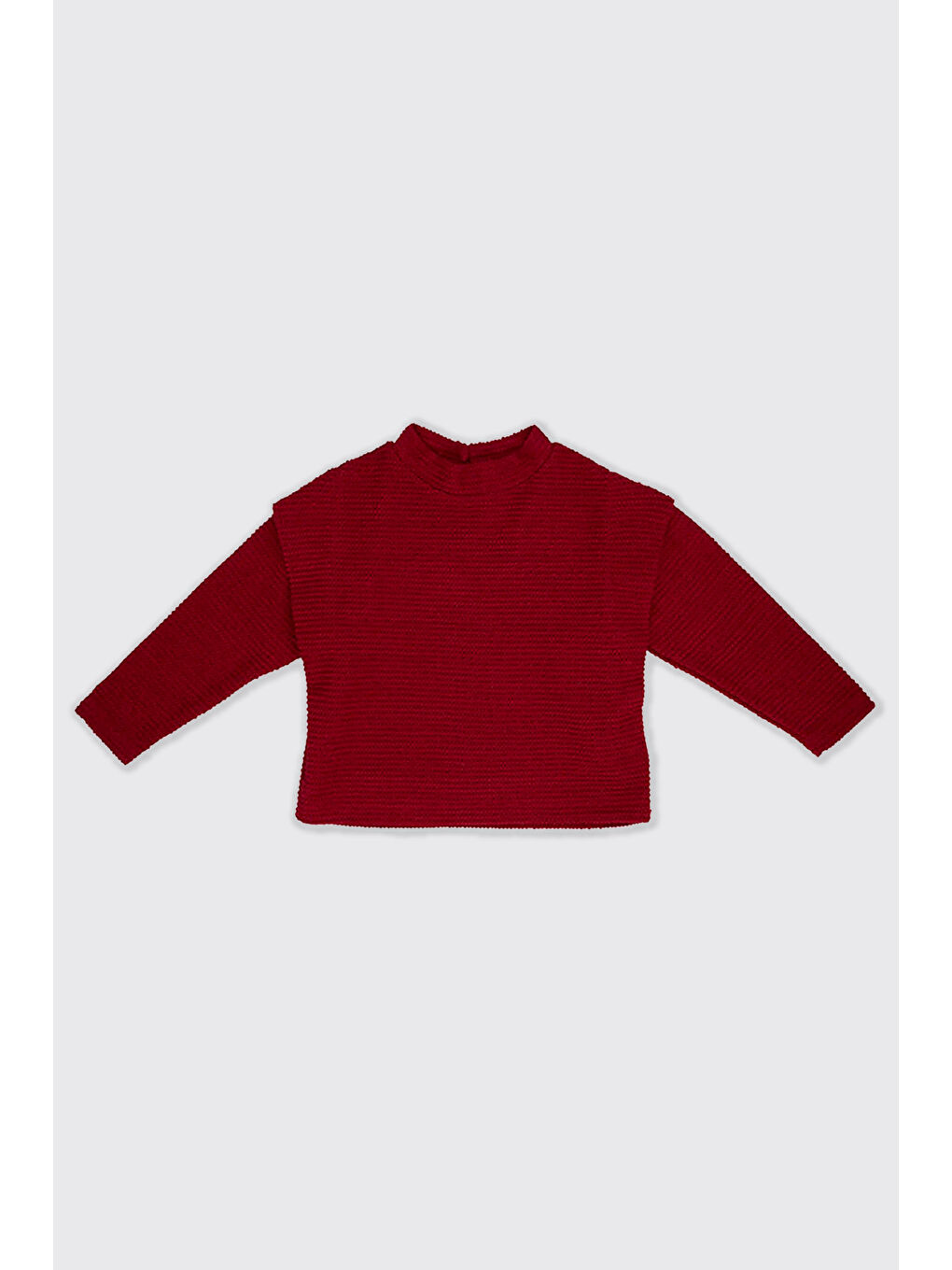 Kız Çocuk Dokulu Kırmızı Örme Triko