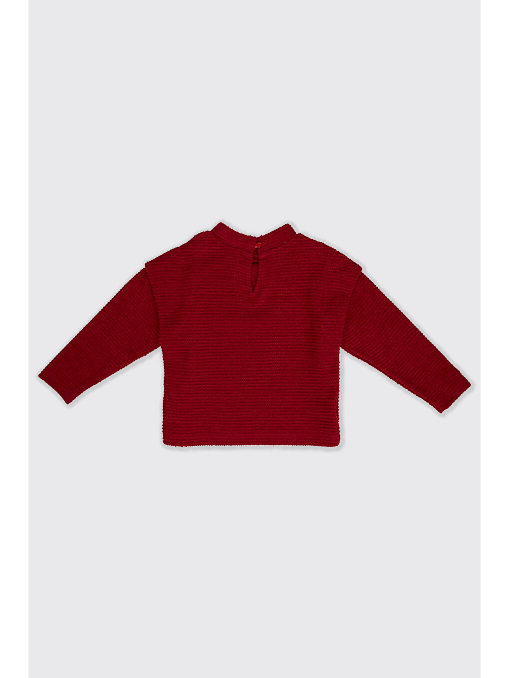 Kız Çocuk Dokulu Kırmızı Örme Triko-1