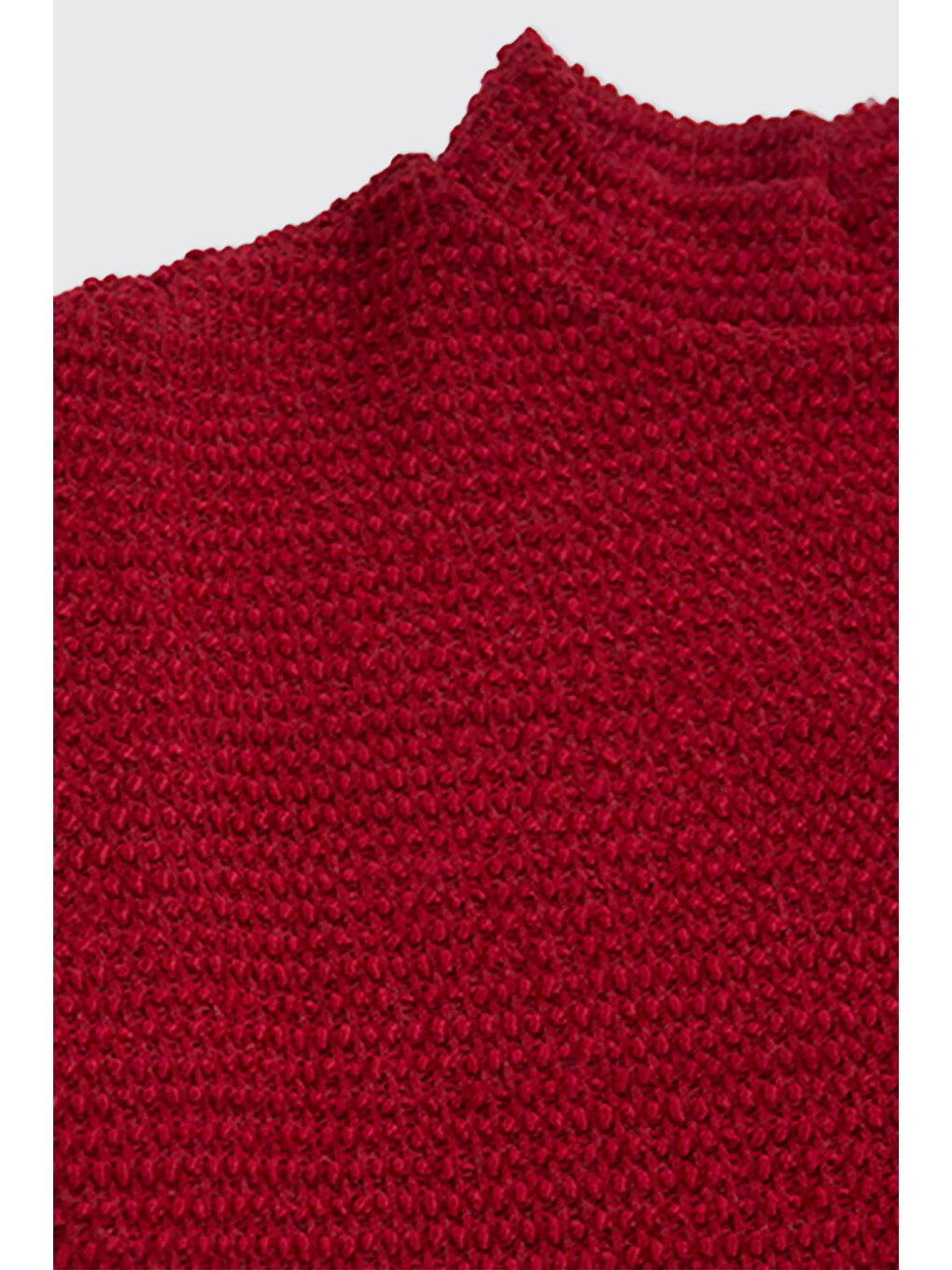 Kız Çocuk Dokulu Kırmızı Örme Triko-2