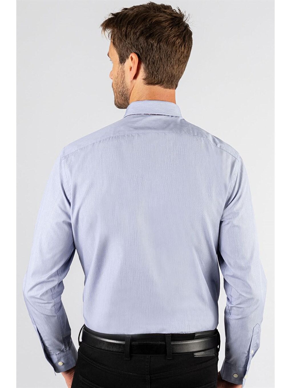 Slim Fit Premium Seri %100 Cotton Erkek Mavi Gömlek-3