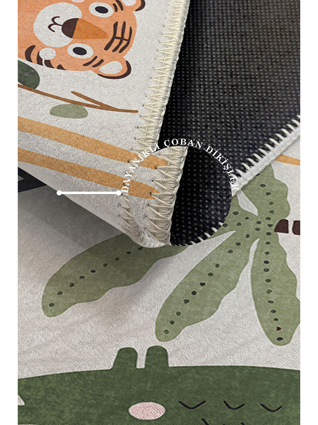 Bej Dekoratif Özel Tasarım Yıkanabilir İnce Kaymaz Tabanlı Modern Halı KECE FR32-3