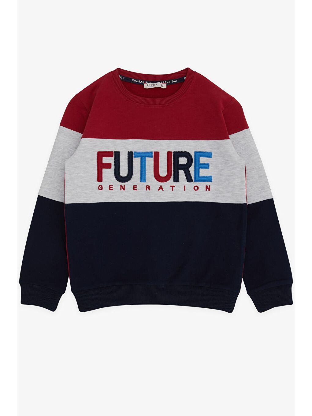 Erkek Çocuk Sweatshirt Renkli Nakışlı Bordo (9-12 Yaş)