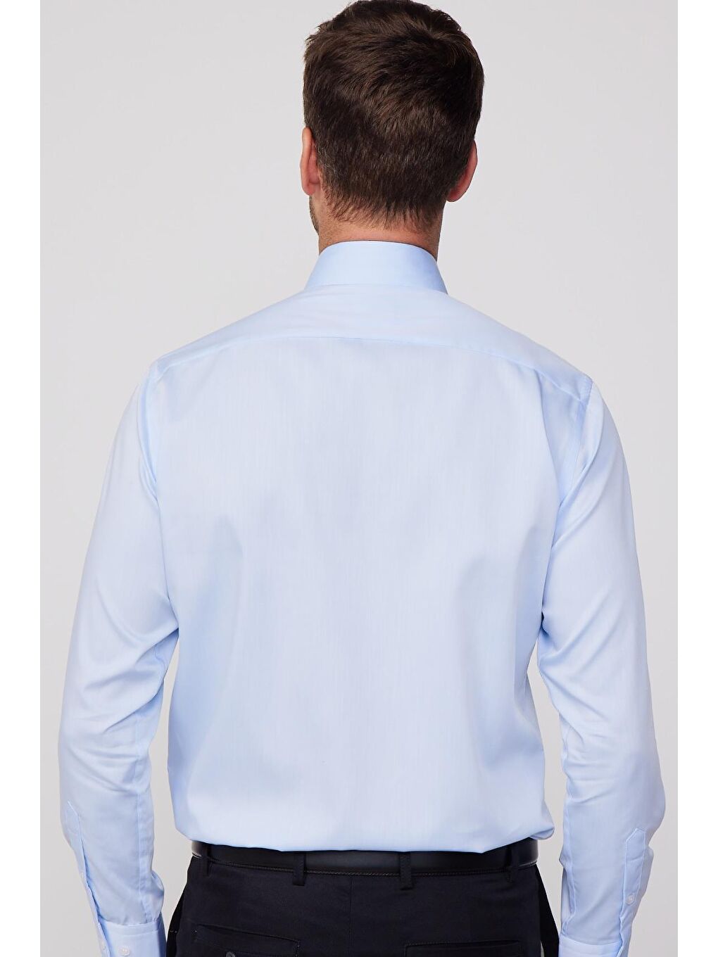 Regular Fit Mavi Non-Iron %100 Pamuk Ekoteks Belgeli Ütü Gerektirmez Gömlek-4