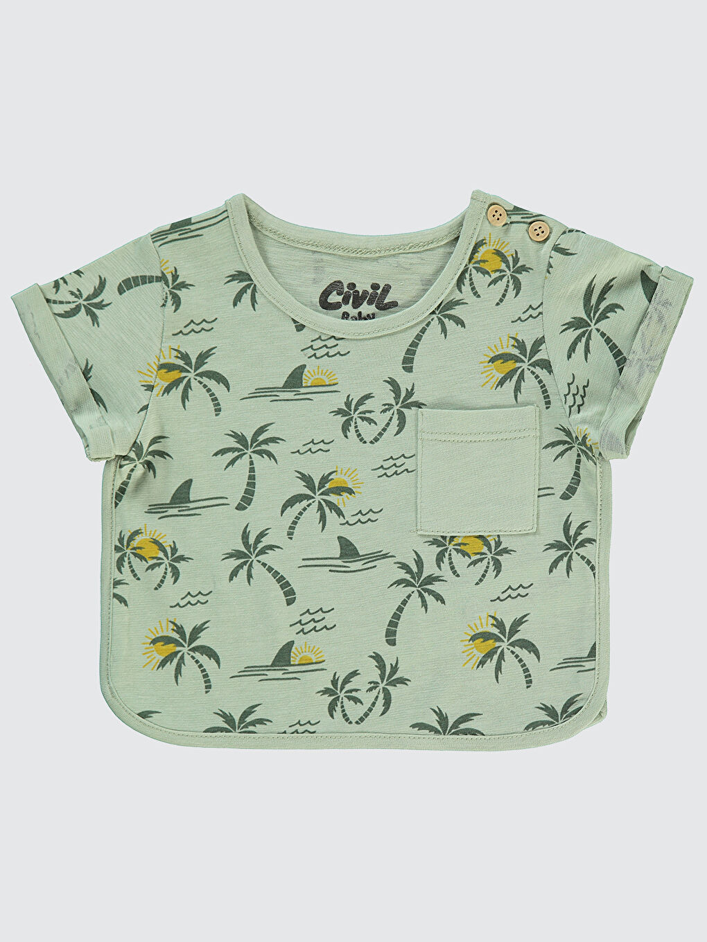 Baby Erkek Bebek Tişört 6-18 Ay Açık Haki