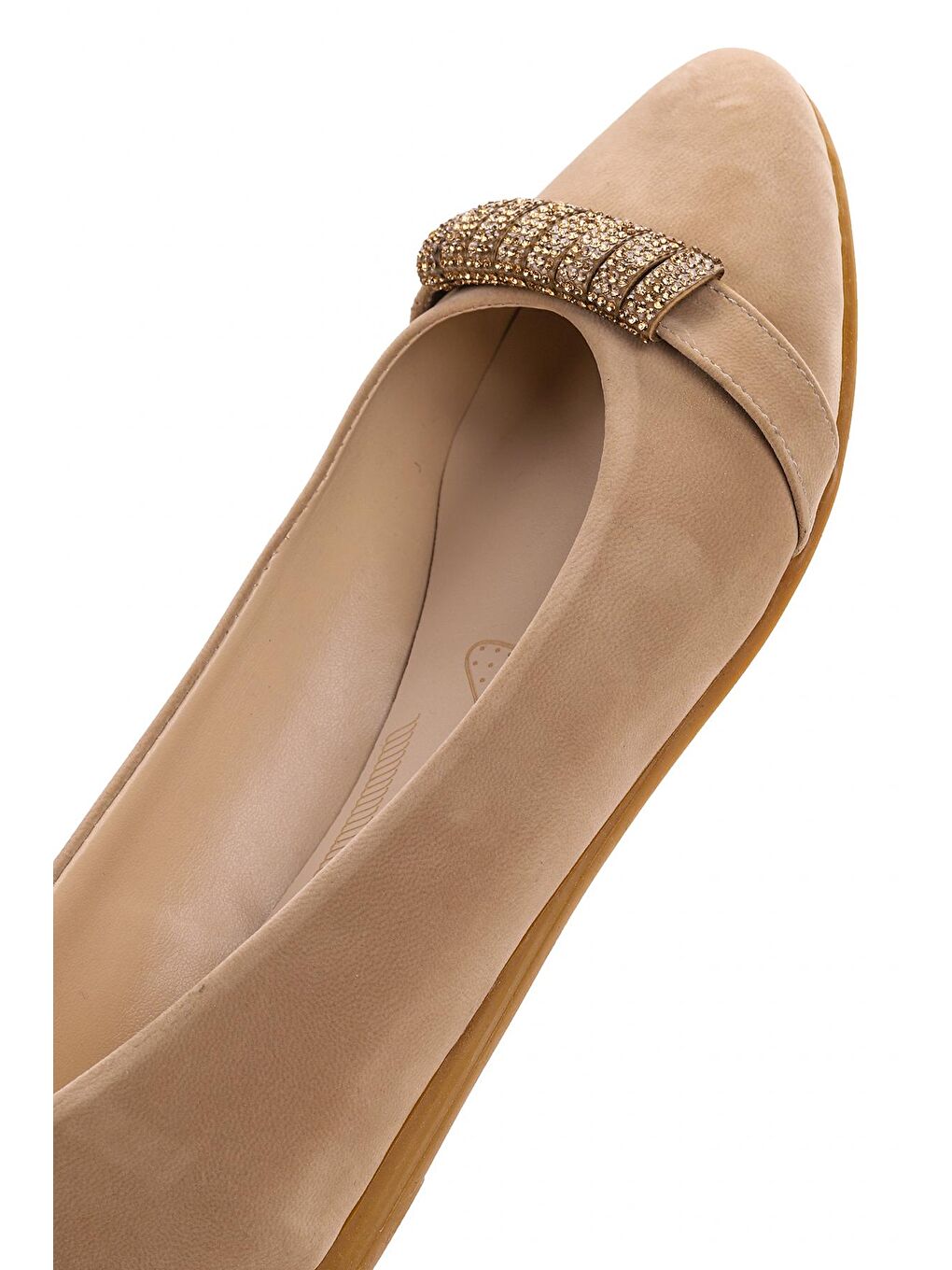 Bej Büyük Numara Süet Kadın Babet Ayakkabı Chr C04-4