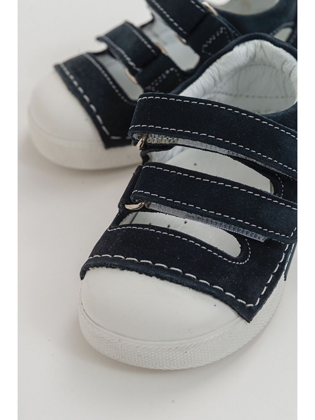 Unisex Bebek Lacivert Deri Ortopedik Destekli İlk Adım Ayakkabı