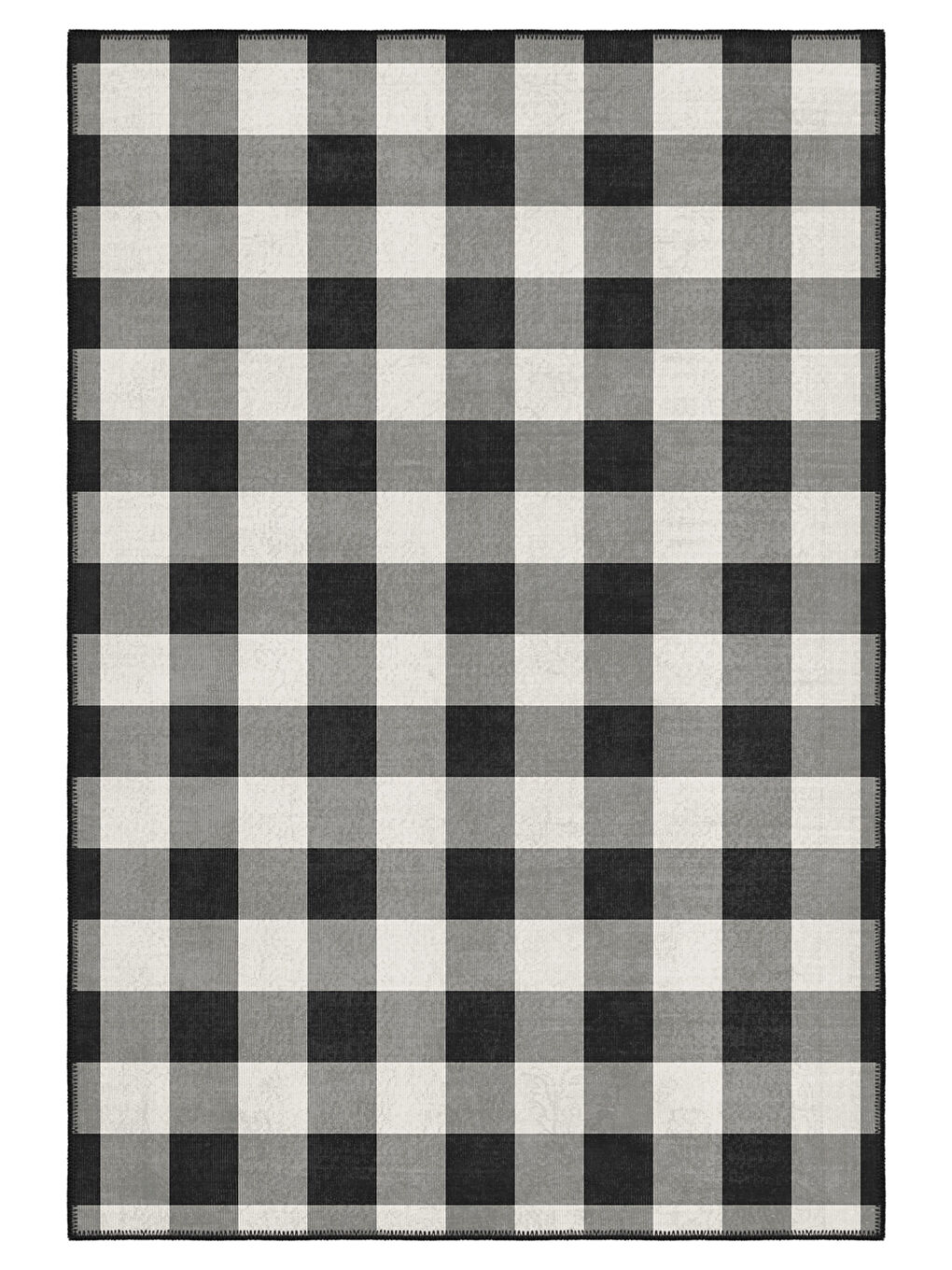 Siyah Dekoratif Özel Tasarım Yıkanabilir İnce Kaymaz Tabanlı Modern Halı KECE FR31