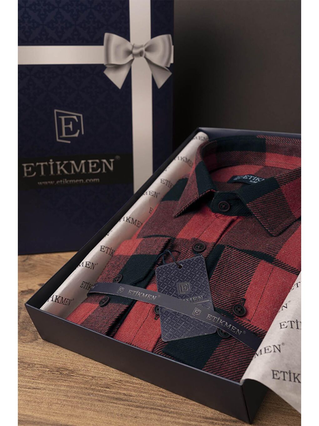 Kırmızı Siyah Dama Desenli Slimfit Oduncu Erkek Gömlek-6