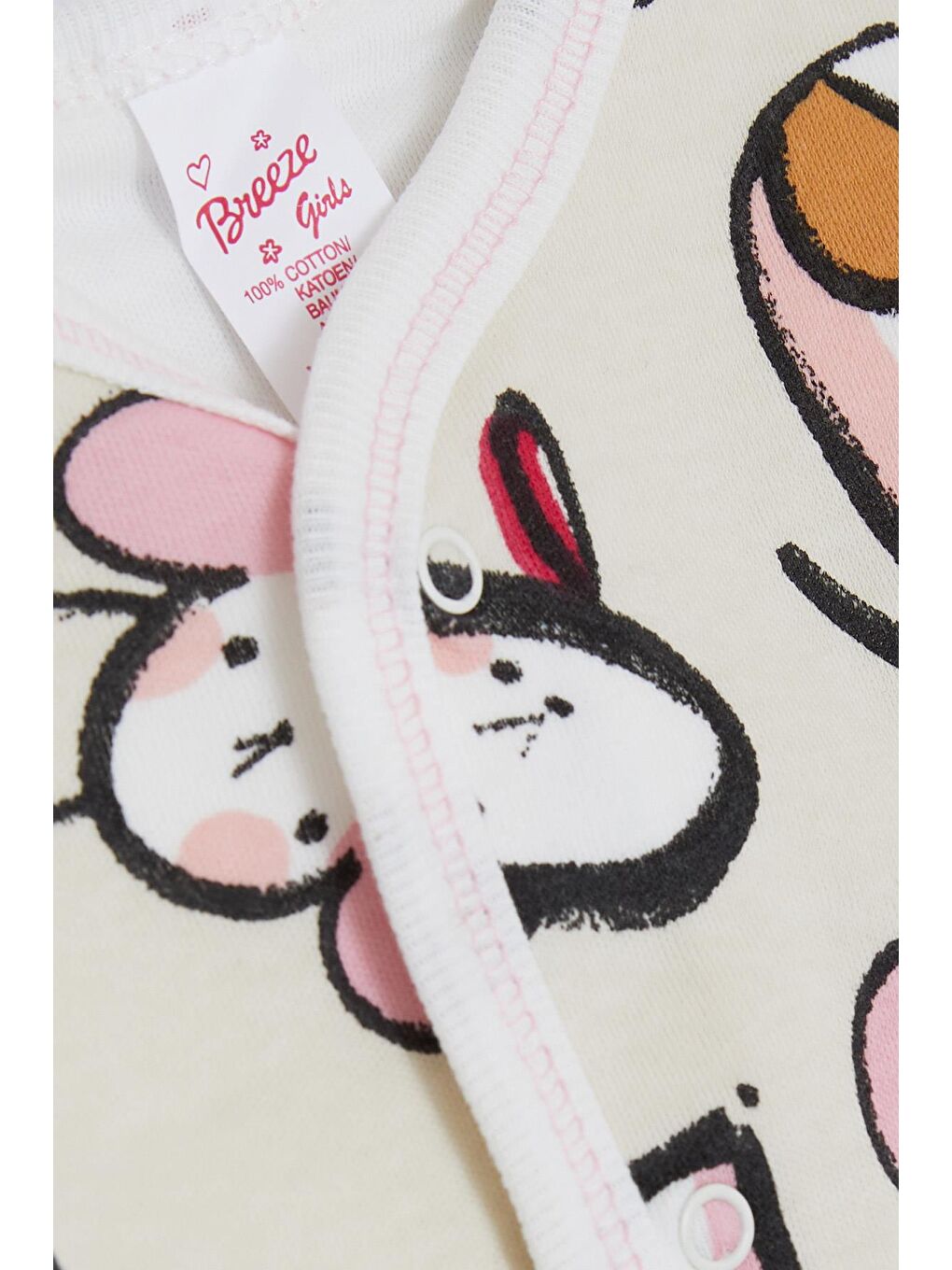 Ekru Kız Bebek Hastane Çıkışı 8 li Düşünceli Köpekçik Desenli Krem (0-3 Ay)-6