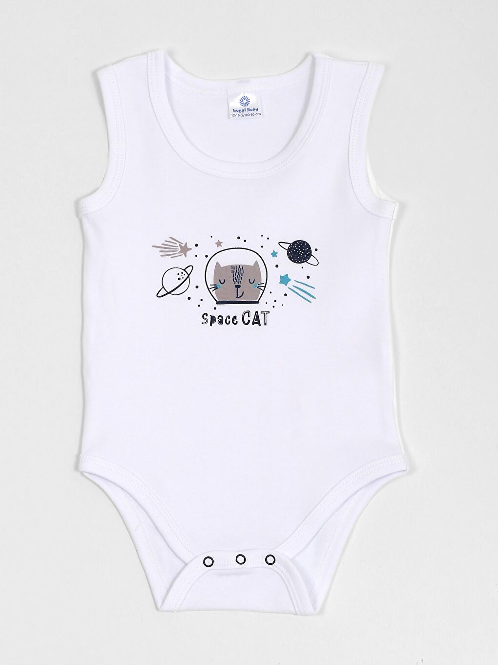 Mavi Bisiklet Yaka Baskılı Erkek Bebek Çıtçıtlı Body 2'li-2