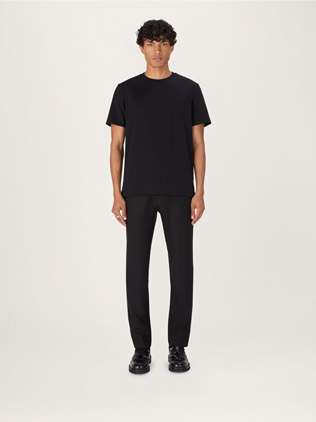 Beyaz Erkek Bisiklet Yaka Standart &Regular Fit Tişort SPR25TS930-1