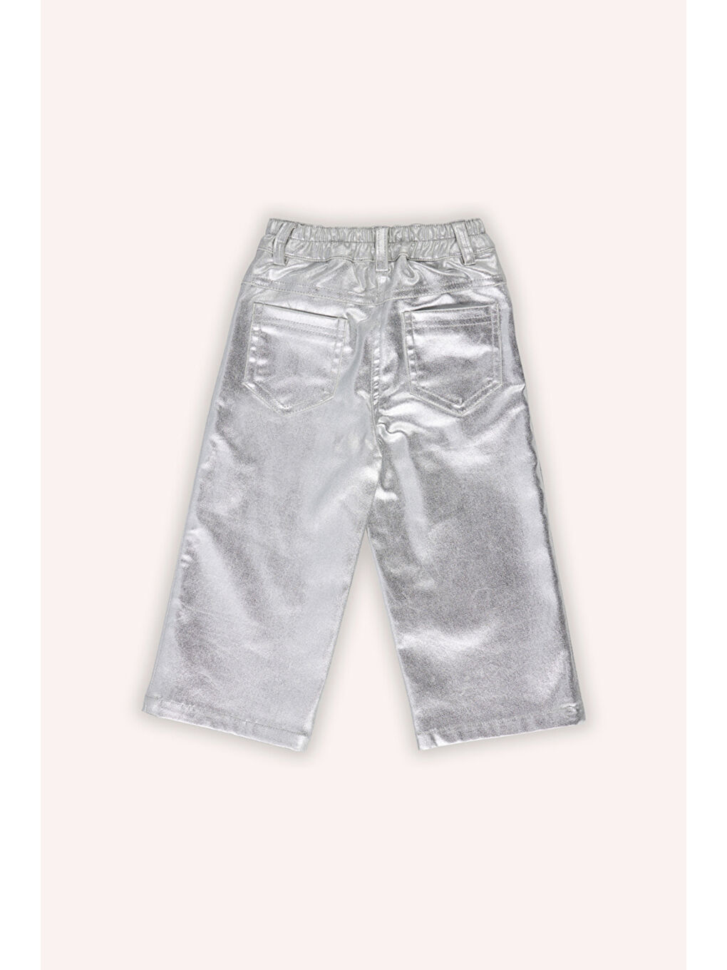 Kız Bebek Gümüş Varak Gri Jean Pantolon-1